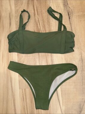 Olive Green Women's Bikini Set - Classic Two-Piece Swimwear